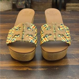 TORY BURCH MULTICOLORED MULE . Perfect condition. Worn once. Original dust bag.